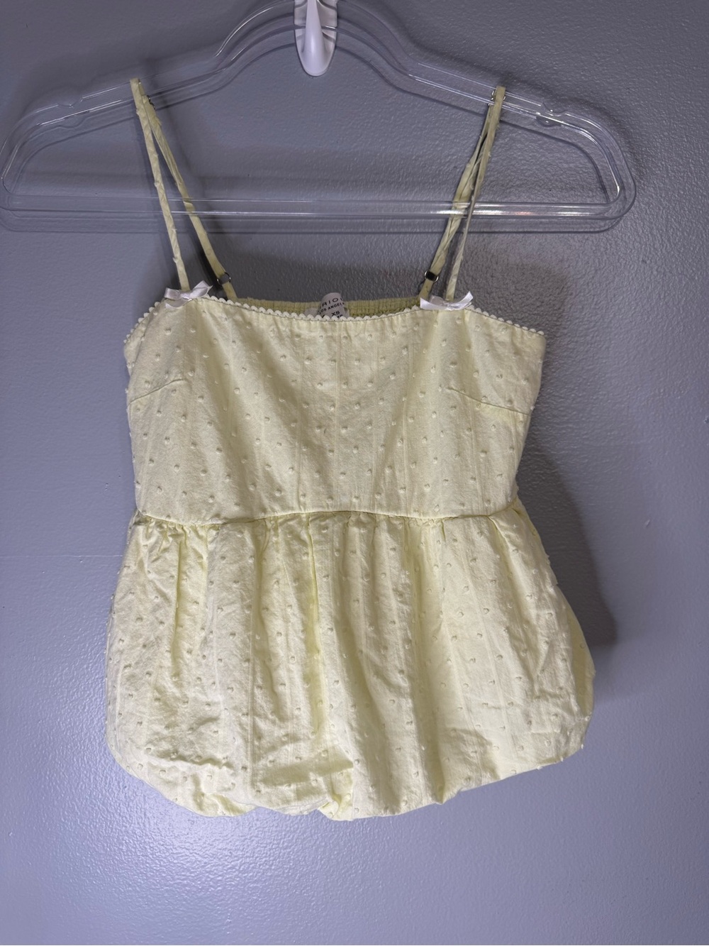 Kirious Los Angeles Light Pastel Yellow Bubble Hem Babydoll Cami - XS